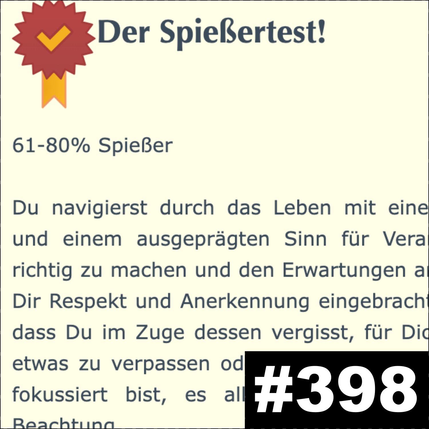 #398: Der Spießertest episode artwork