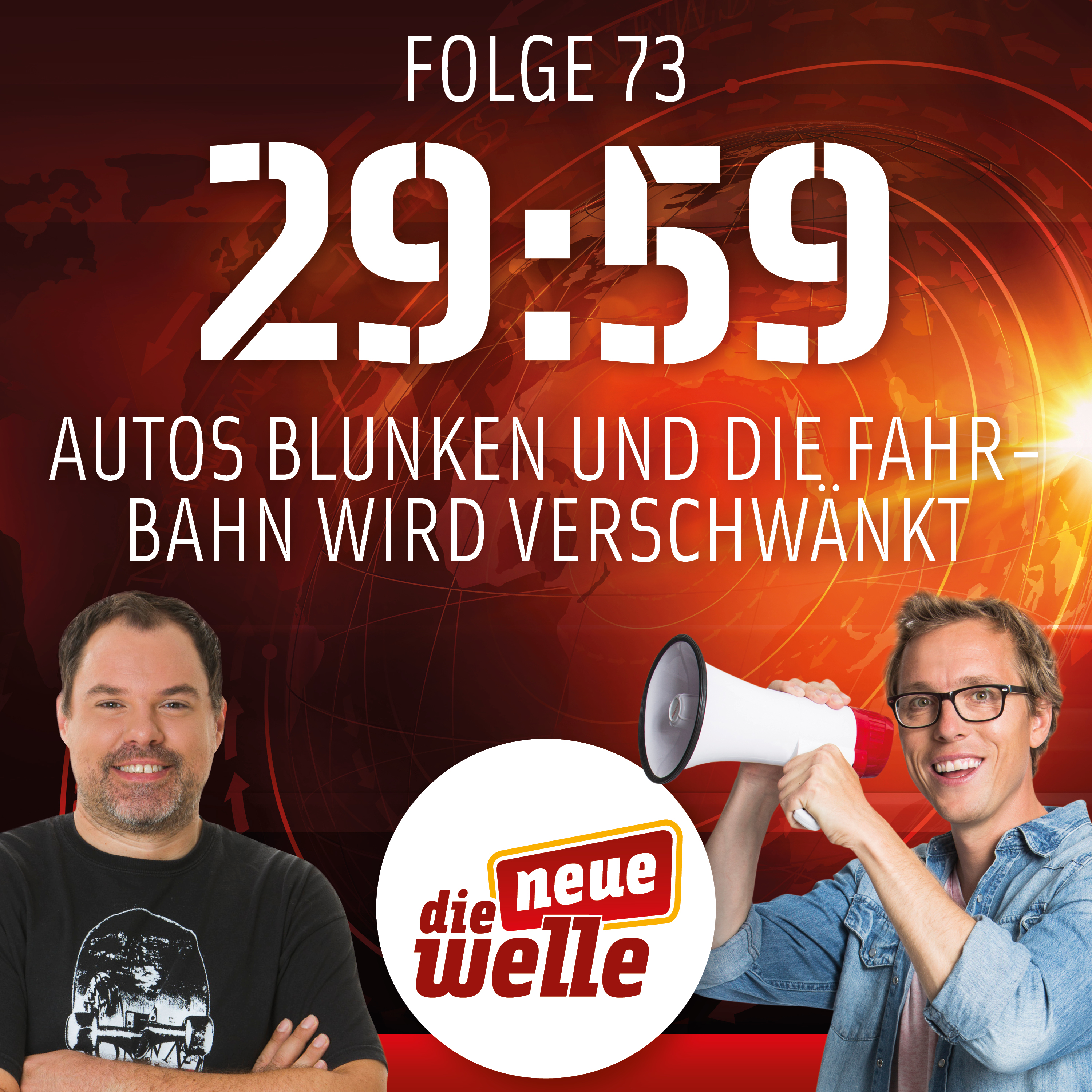 Autos blunken und die Fahrbahn wird verschwänkt