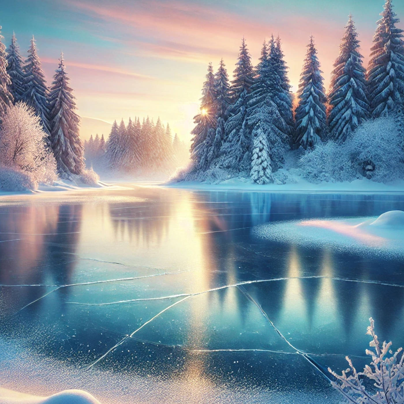 (ohne Musik) Fr, 24.01. Entspannt einschlafen - Traumreise: Ein Spaziergang an einem gefrorenen See