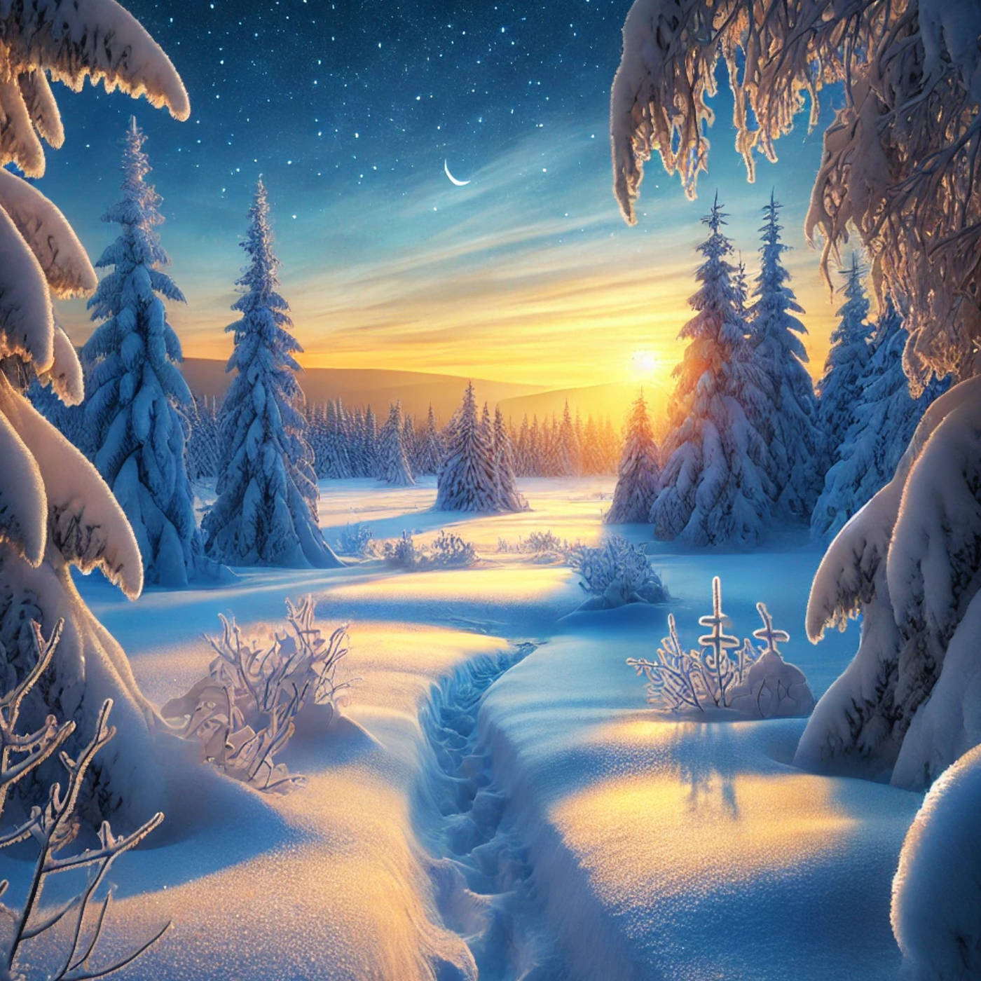 (ohne Musik) Mo, 24.02. Entspannt einschlafen - Traumreise Winterstille – Ein Spaziergang durch das funkelnde Schneeland