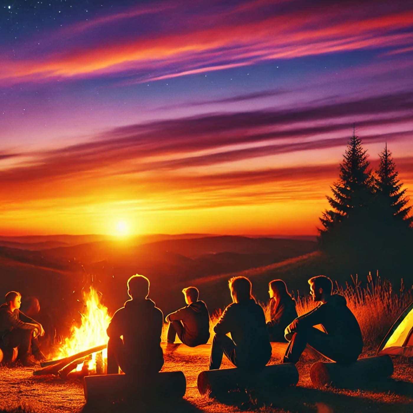 (ohne Musik) Sa, 18.04. Entspannt einschlafen - Sonnenuntergang am Lagerfeuer