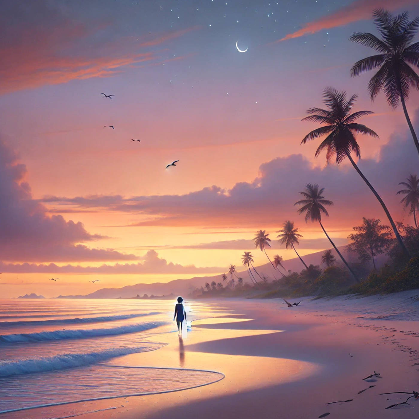 (ohne Musik) Sa, 26.04. Entspannt einschlafen -  Sonnenuntergang am Meer – Entspannung in der Abendstille