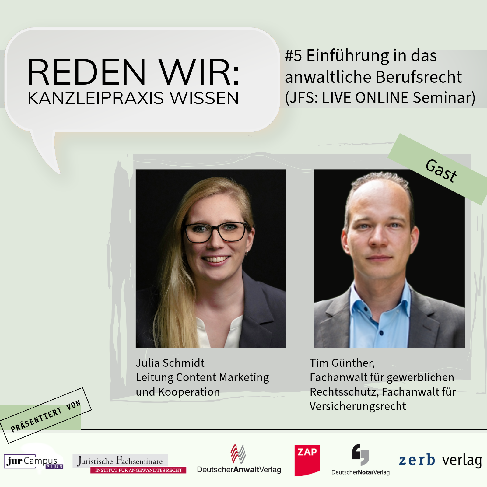 #5 Einführung in das anwaltliche Berufsrecht (JFS: LIVE ONLINE Seminar) - Tim Günther episode artwork