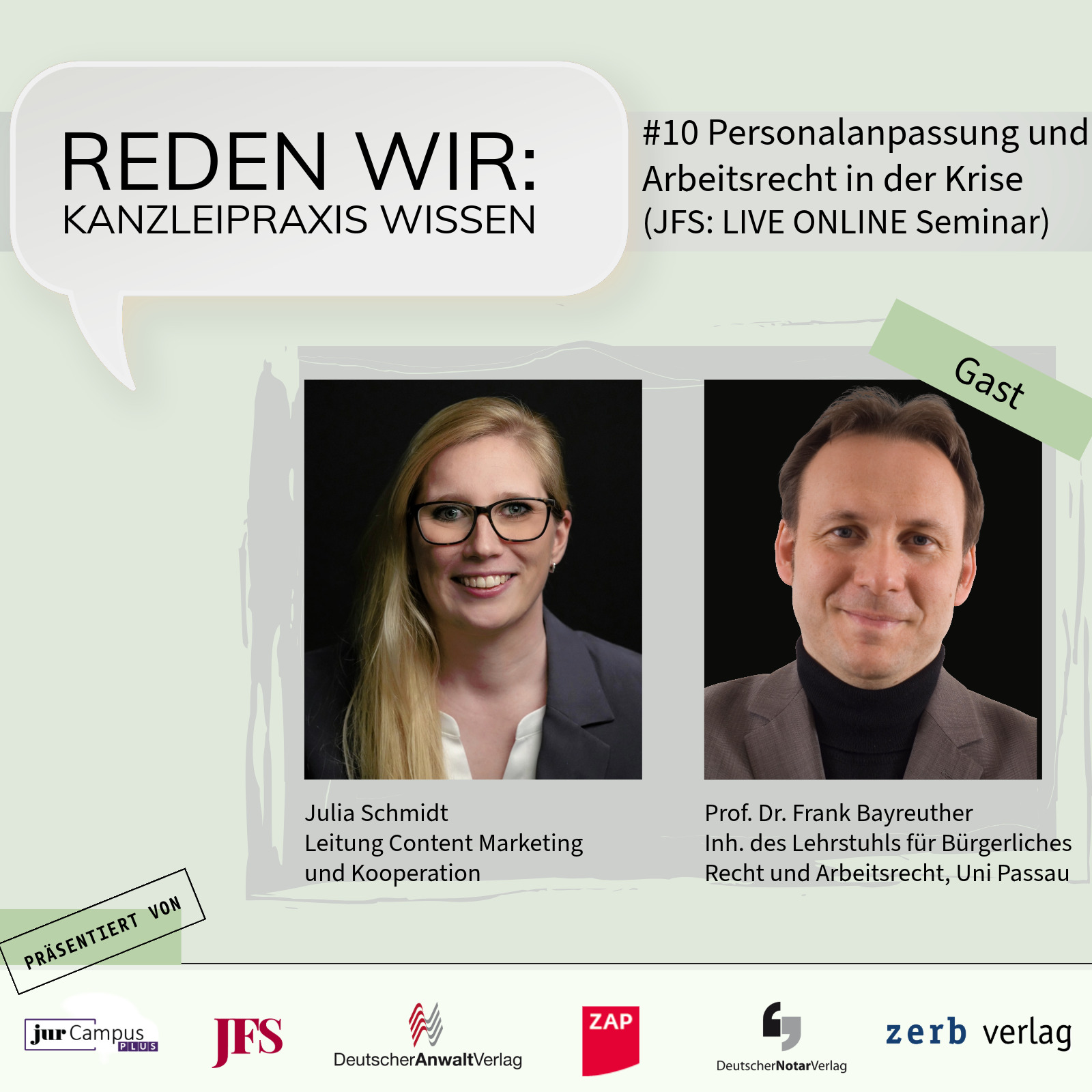 #10 Personalanpassung und Arbeitsrecht in der Krise (JFS: LIVE ONLINE Seminar) - mit Prof. Dr. Frank Bayreuther episode artwork