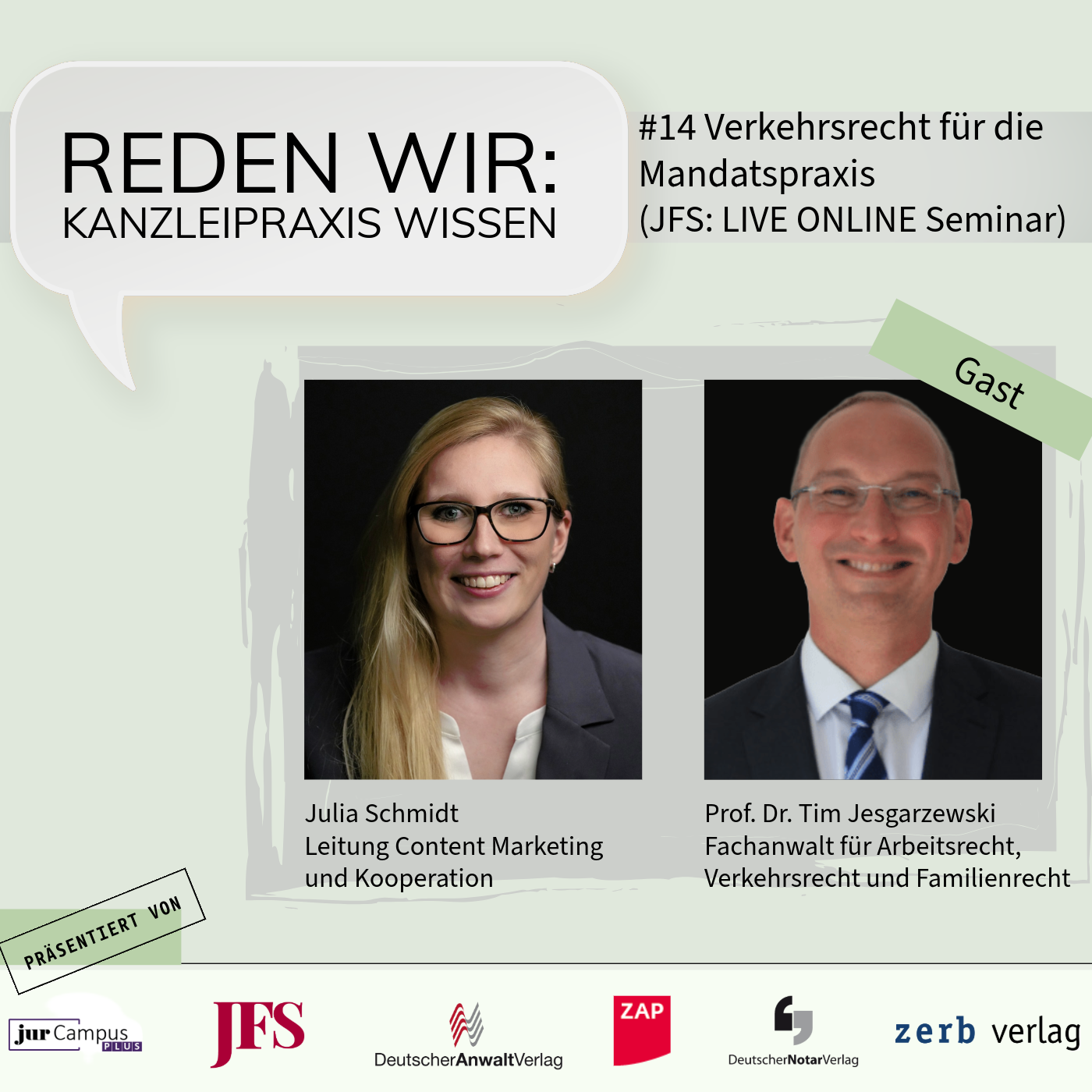 #14 Verkehrsrecht für die Mandatspraxis (JFS: LIVE ONLINE Seminar) - mit Prof. Dr. Tim Jesgarzewski episode artwork