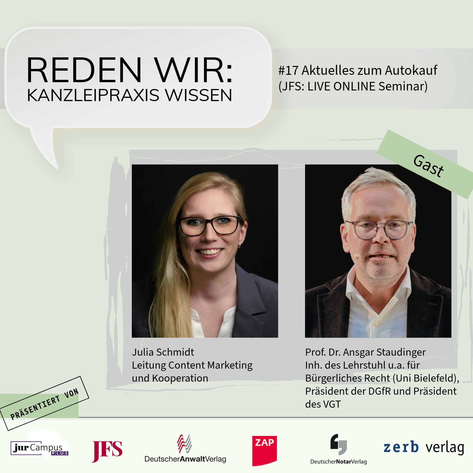 #17 Aktuelles zum Autokauf (JFS: LIVE ONLINE Seminar) - mit Prof. Dr. Ansgar Staudinger episode artwork