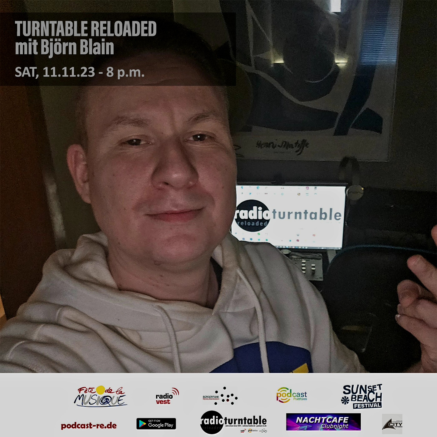 Turntable Reloaded u.a. mit Disco Boys,XANNA,E Nomine,MOGUAI u.v.m. (Folge 274 vom 11.11.2023) mit Bjørn Blain episode artwork