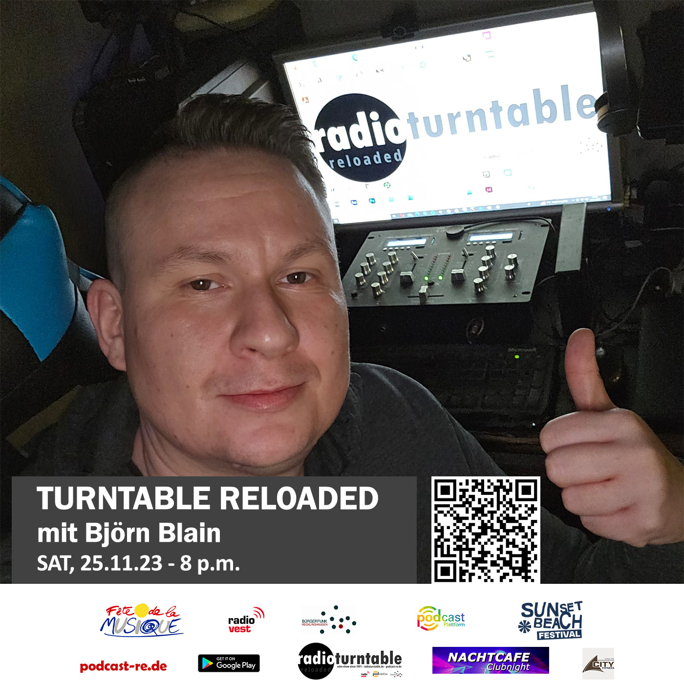 Turntable Reloaded u.a. mit Jaques Raupe,Dosem,D:Ream,Joe T.Vanelli,Armand van Helden u.v.m. (Folge 276 vom 25.11.2023) mit Bjørn Blain episode artwork