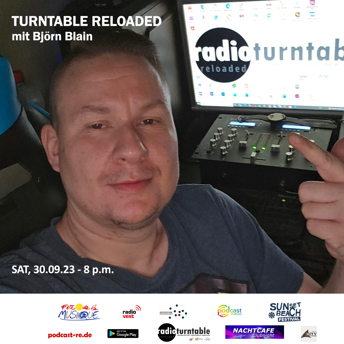 Turntable Reloaded u.a. mit DJ Tonka, Haddaway, AKA AKA, Klubbheads u.v.m.  (Folge 268 vom 30.09.2023) mit Bjørn Blain episode artwork