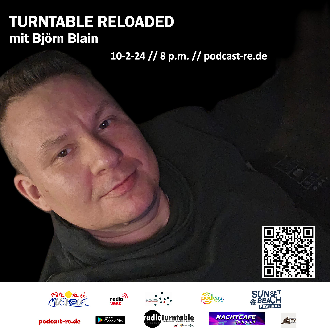 Turntable Reloaded mit Musik von u.a. Blank & Jones, ATB, Ferry Corsten & Marsh, Chicane, Lady Tom, U96, Push u.v.m. (Folge 288 vom 10.02.2024) mit Bjørn Blain episode artwork