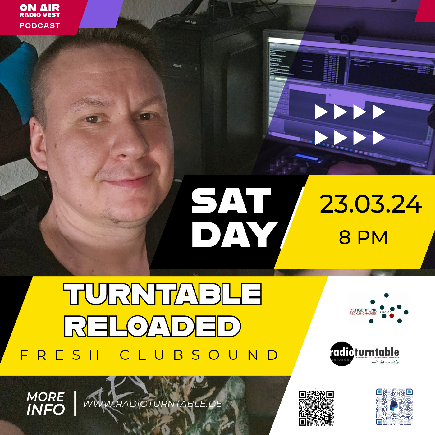 Turntable Reloaded mit Musik von u.a Mondfunk, XANNA, Schiller x Krug, Tomcraft, Purple Schulz x York, Da Hool, Liquid Bass u .v.m. (Folge 294 vom 23.03.2024) mit Bjørn Blain episode artwork