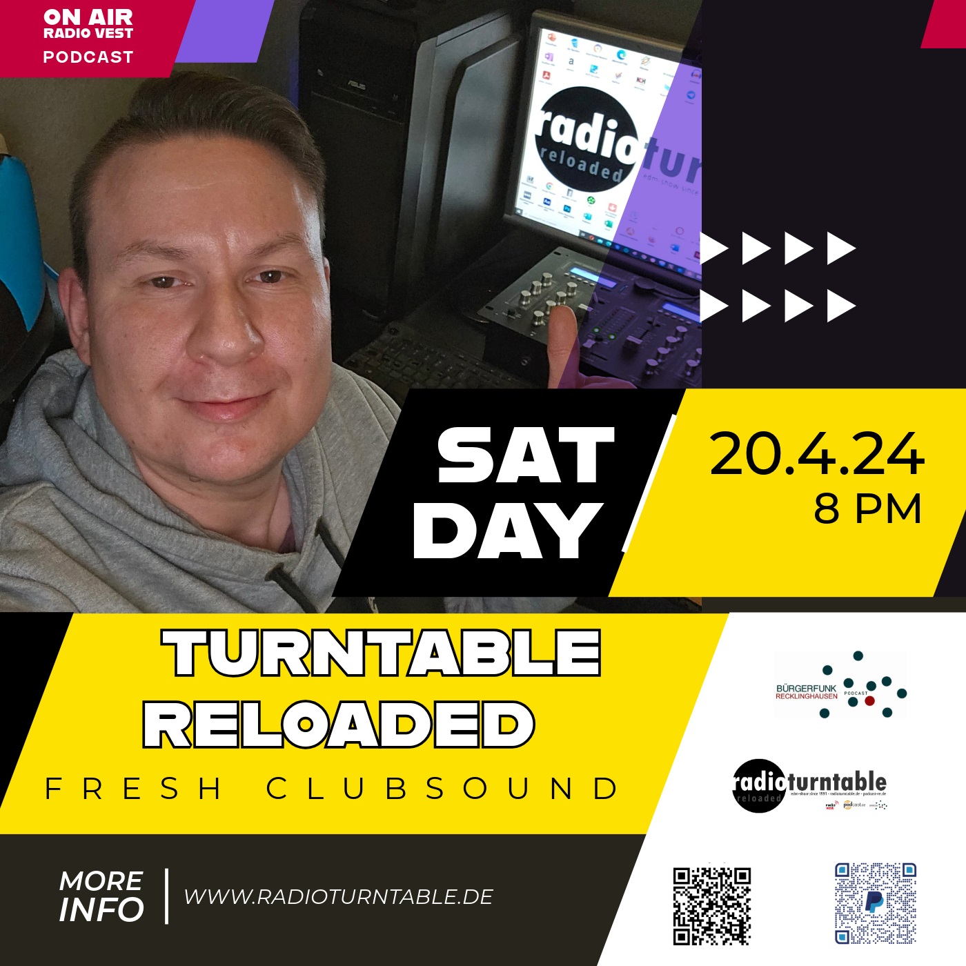 Turntable Reloaded mit Musik von u.a Three N´One, Duderstadt, Estiva, Legend B, Paul van Dyk, Public Domain, The Prodigy, Sven Väth u.v.m. (Folge 298 vom 20.04.2024) mit Bjørn Blain episode artwork