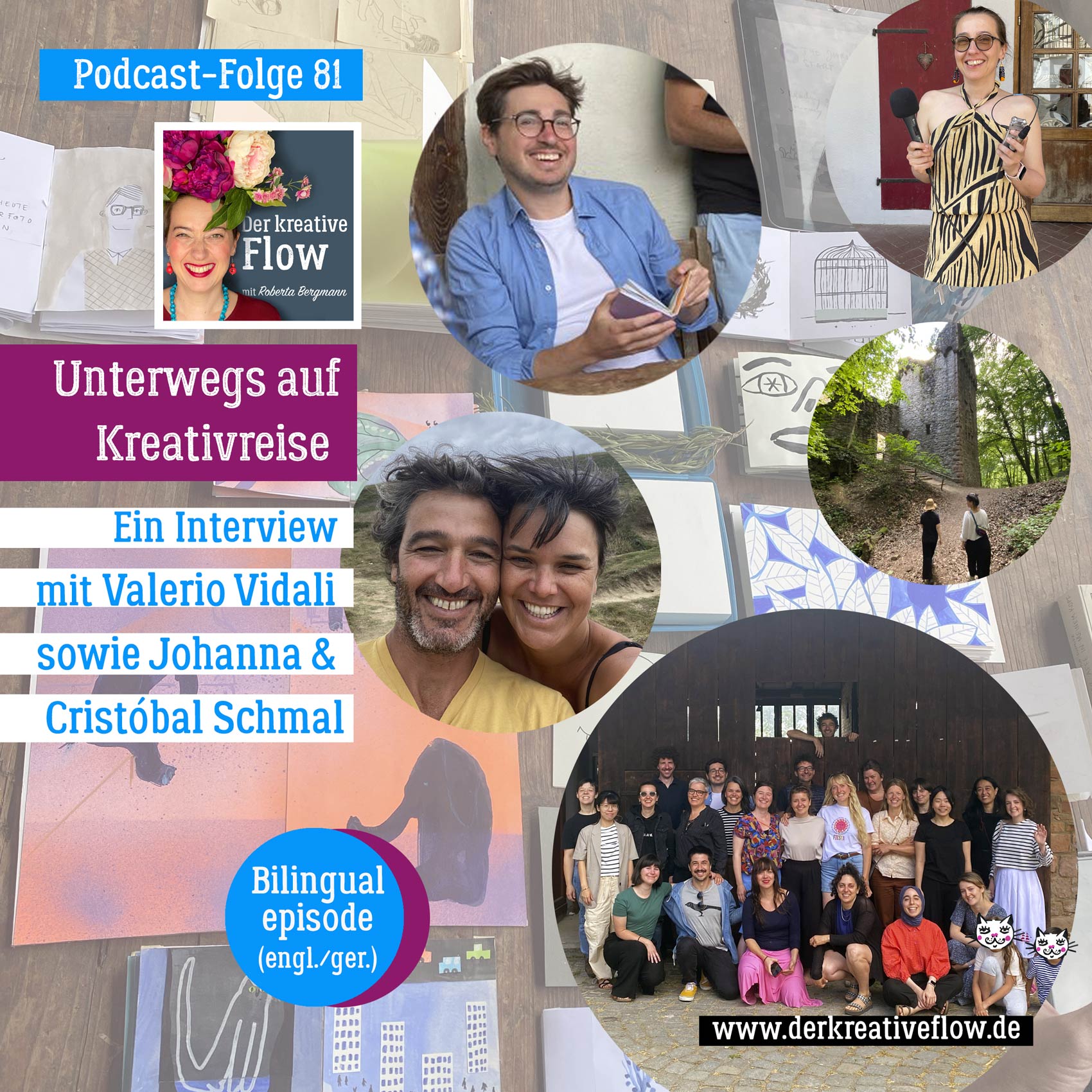 81. Unterwegs auf Kreativreise – Ein Interview mit Valerio Vidali, Johanna & Cristóbal Schmal (engl./dt.) episode artwork