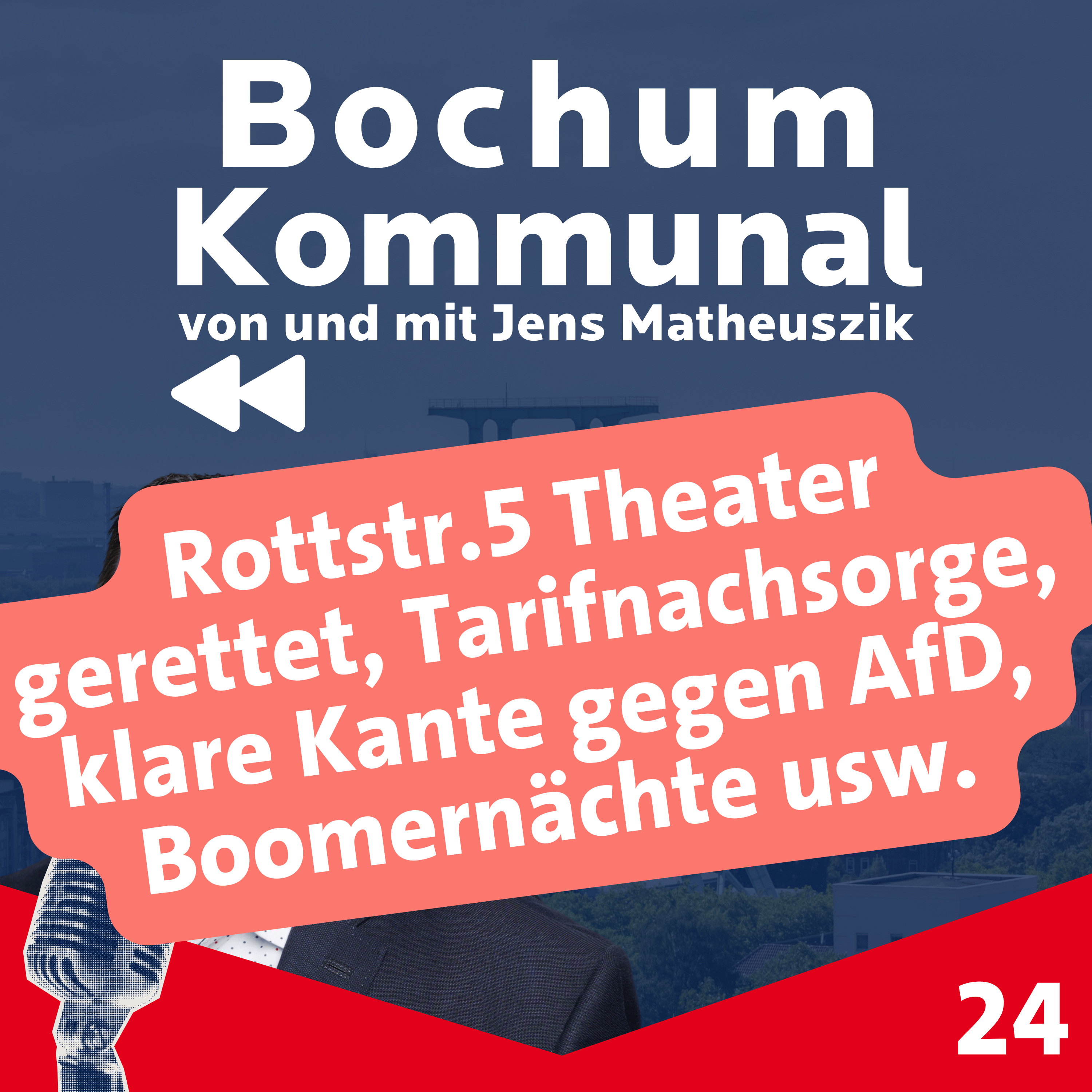 Bochum-Kommunal Episode 24: Rottstraße 5 Theater gerettet, Tariflücken gestopft, klare Kante gegen AfD, Boomernächte gefeiert usw. episode artwork