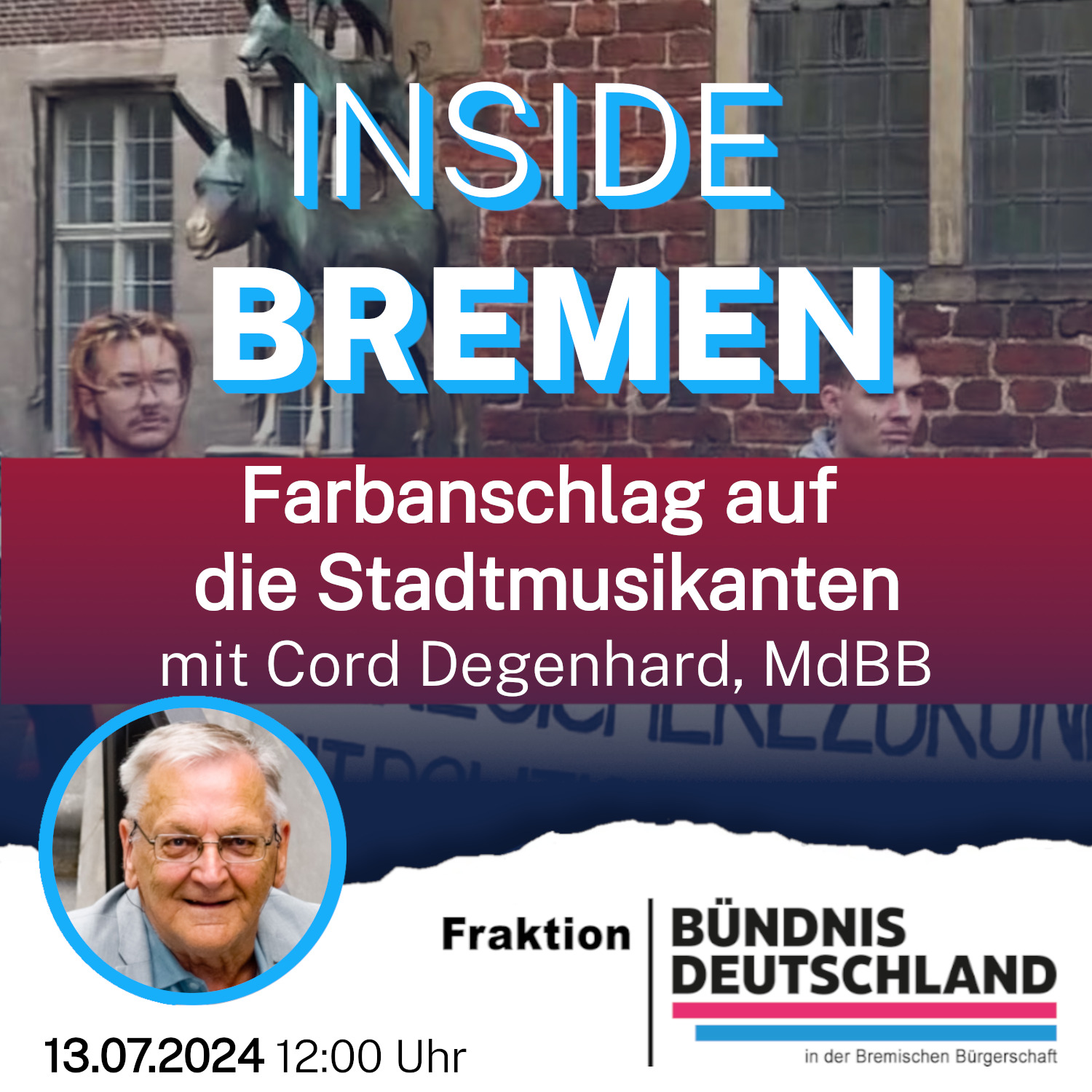 Bronzestatue Bremer Stadtmusikanten mit schwarzer Farbe übergossen episode artwork