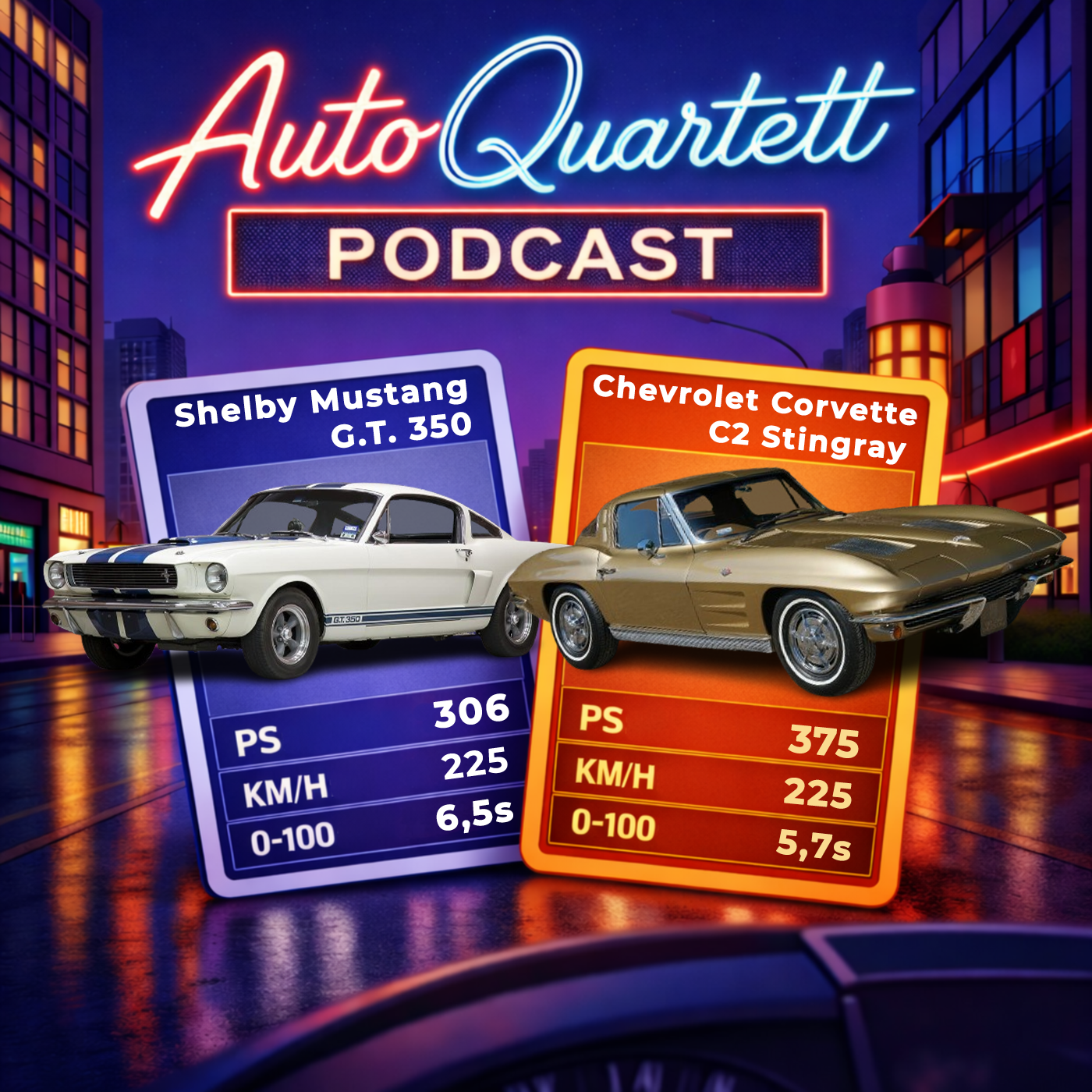 Shelby Mustang GT 350 vs Chevrolet Corvette C2 Stingray episode artwork