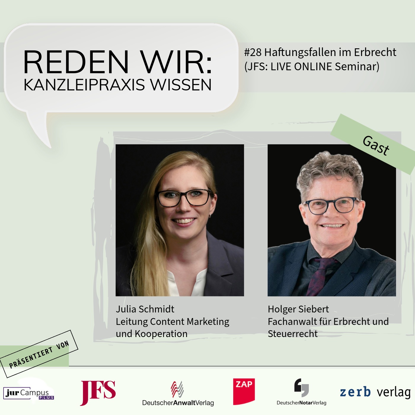 #28 Haftungsfallen im Erbrecht (JFS: LIVE ONLINE Seminar) - mit Holger Siebert episode artwork