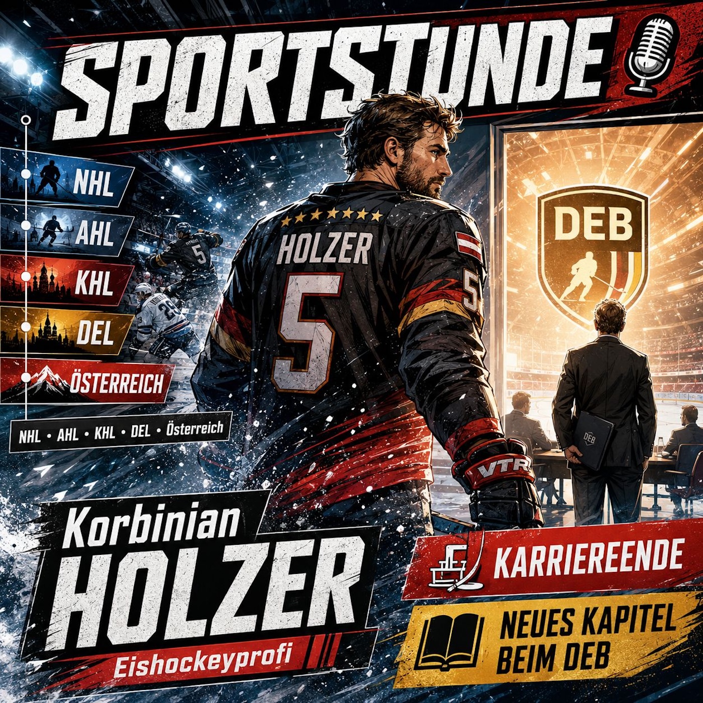 Karriereende, NHL-Erfahrungen & Eishockey-Blues: Korbinian Holzer über die Zukunft des deutschen Eishockeys episode artwork