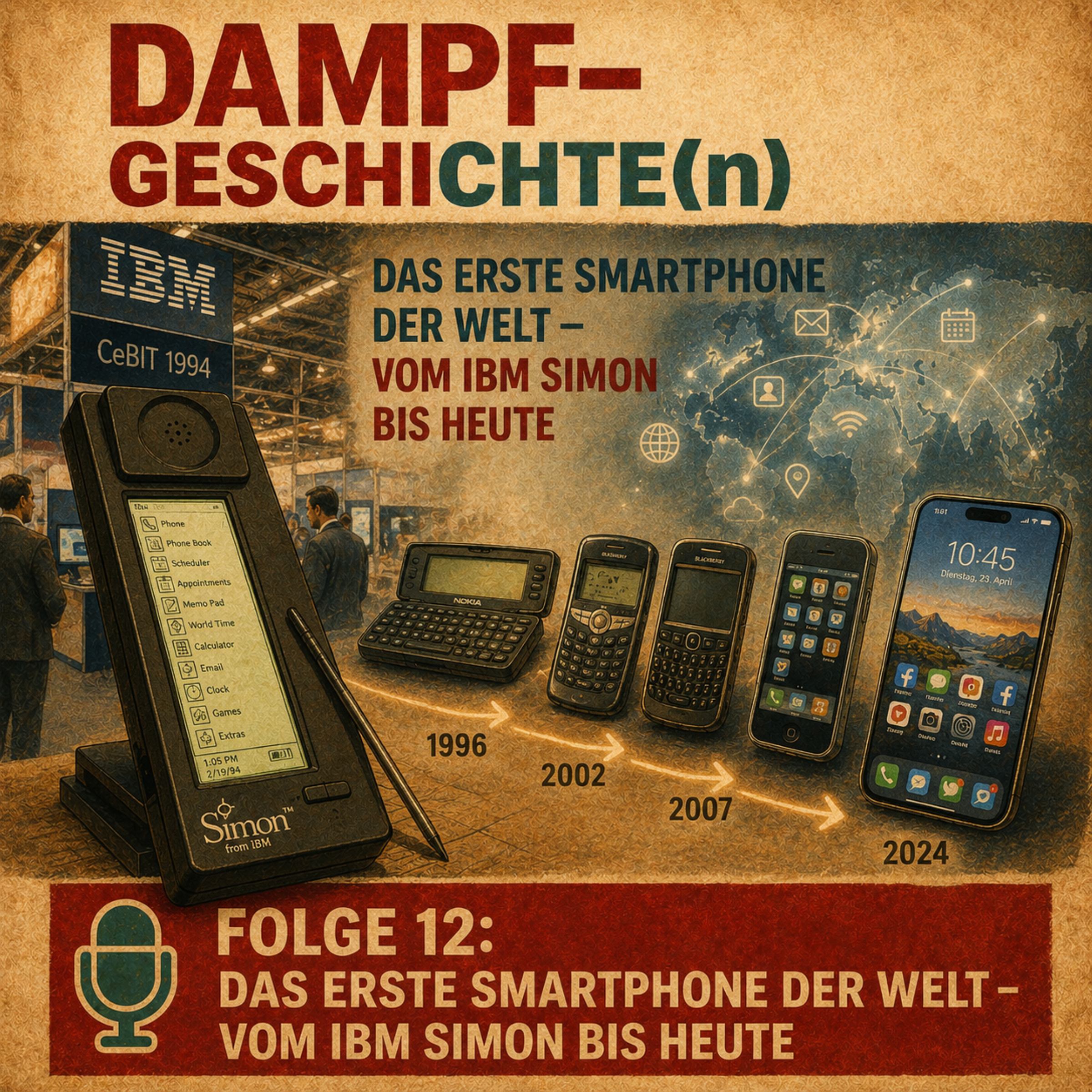 Dampfgeschichten Teil 12 : Das erste Smartphone vom IBM Simon bis zum heutigen IPhone episode artwork