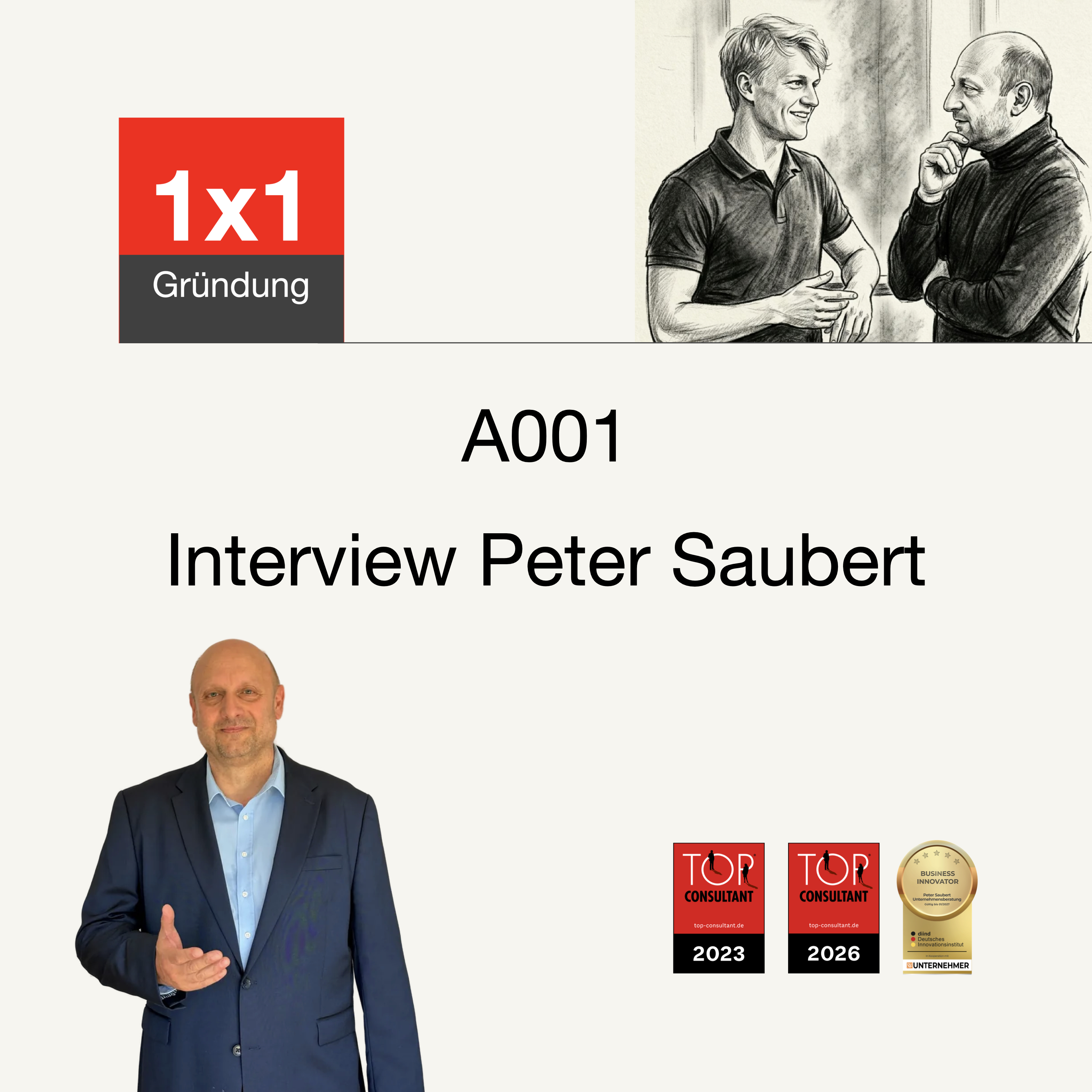 Cover der Podcast-Folge „A001 Vom Konzern zur Selbstständigkeit: AVGS, Gründungscoaching und die Realität des Unternehmertums“