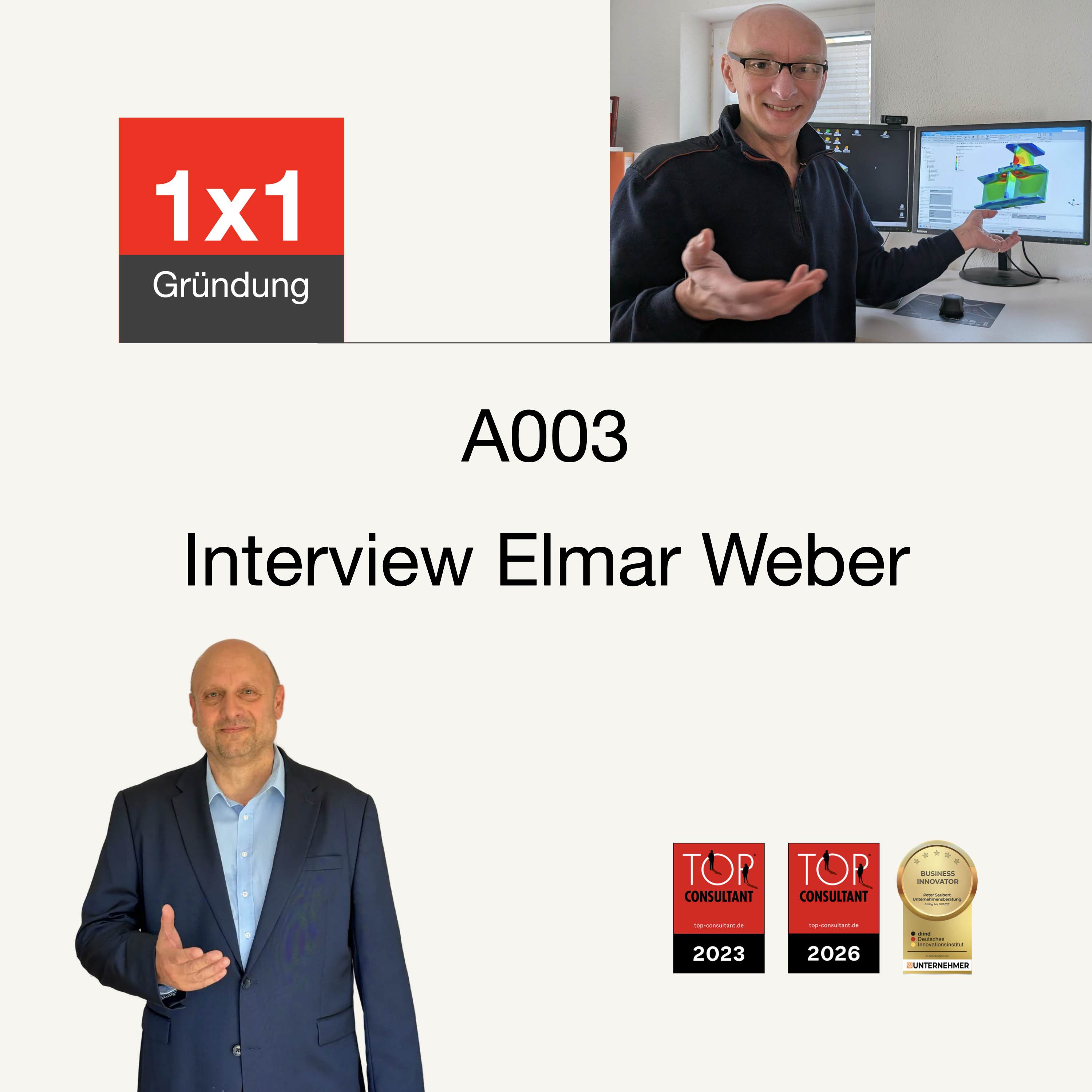 Cover der Podcast-Folge „A003 Vom Angestellten zum eigenen Ingenieurbüro – Elmar Weber im Gespräch über Gründung, Hürden und Erfolgsfaktoren“