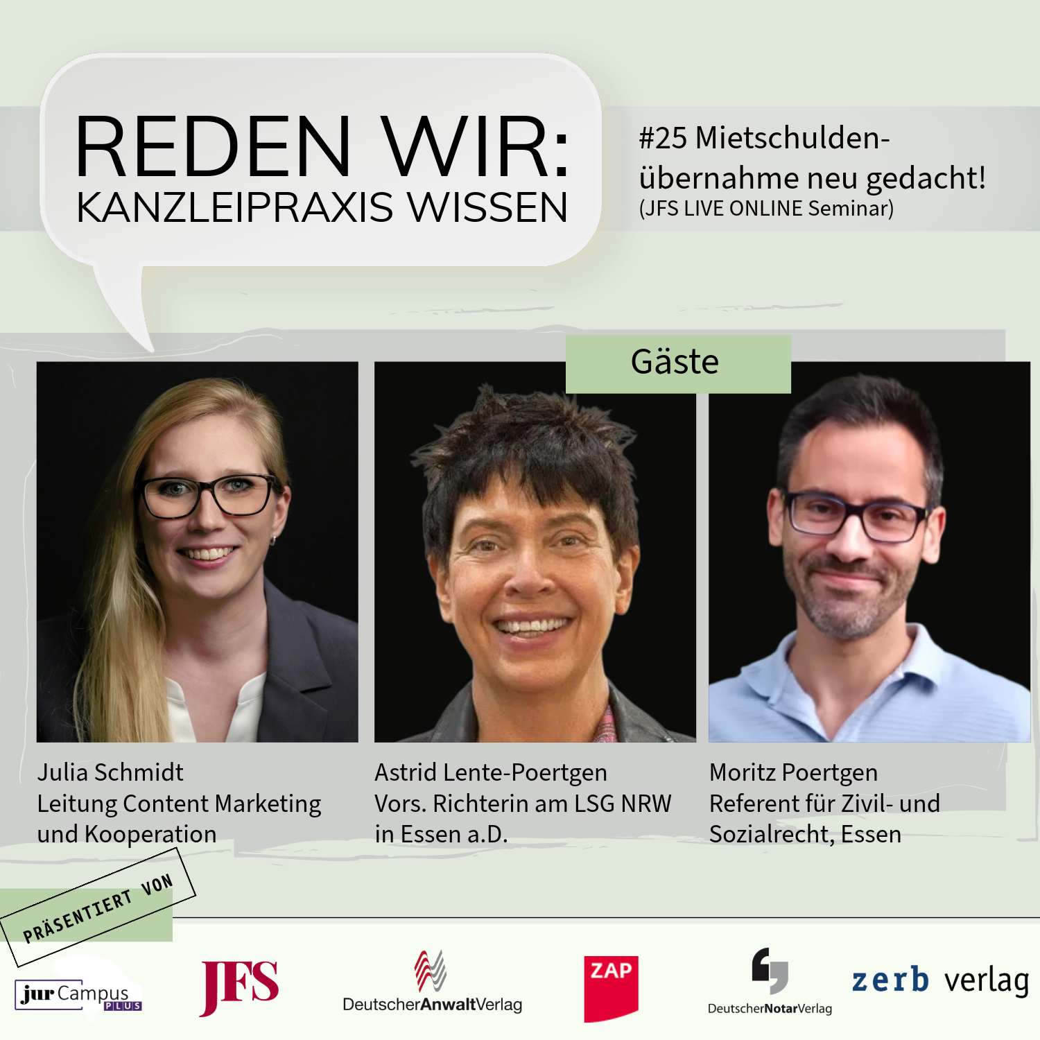#25 Mietschuldenübernahme neu gedacht! (JFS: LIVE ONLINE Seminar) - mit Astrid Lente-Poertgen und Moritz Poertgen episode artwork