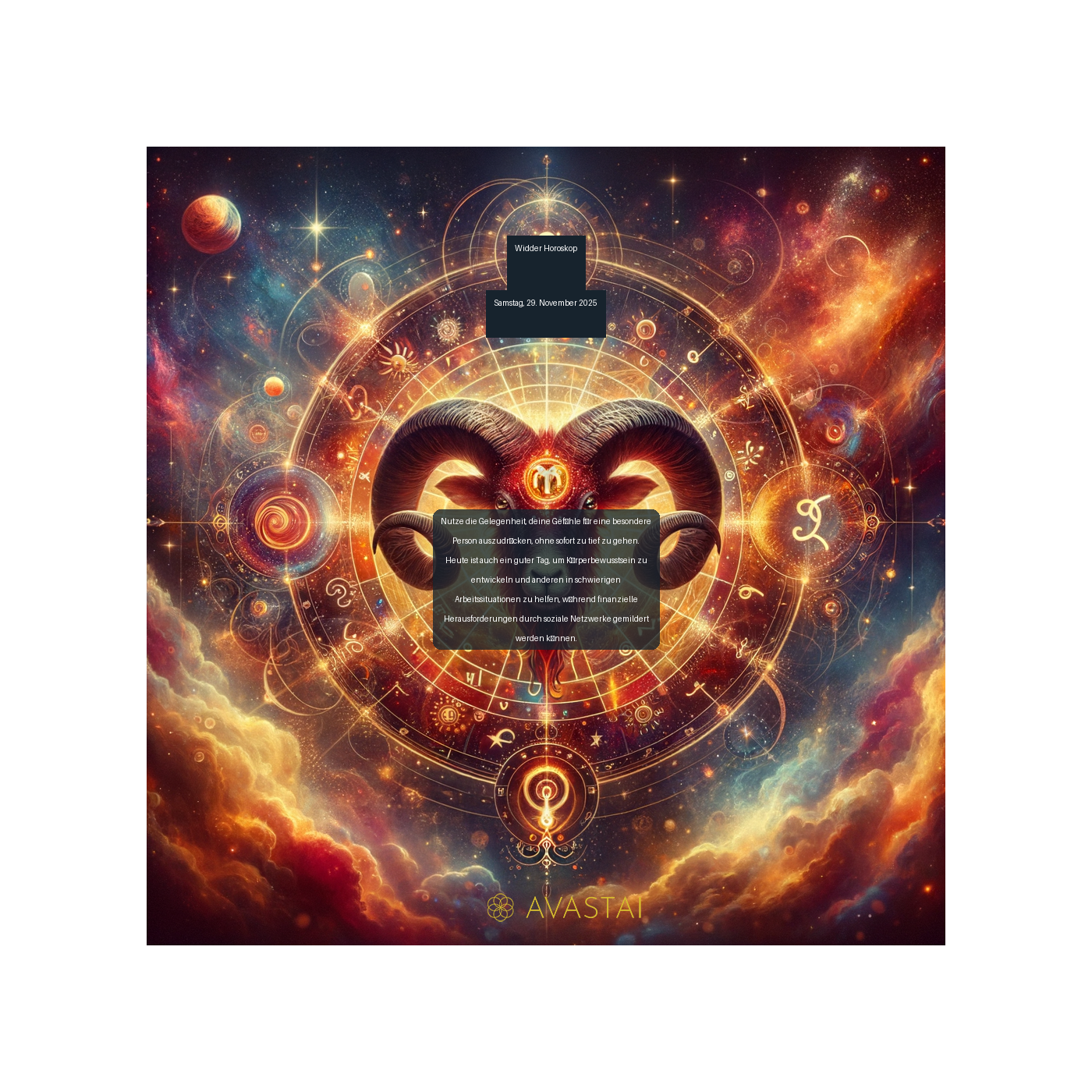 Widder Horoskop für den Samstag, 29. November 2025: episode artwork