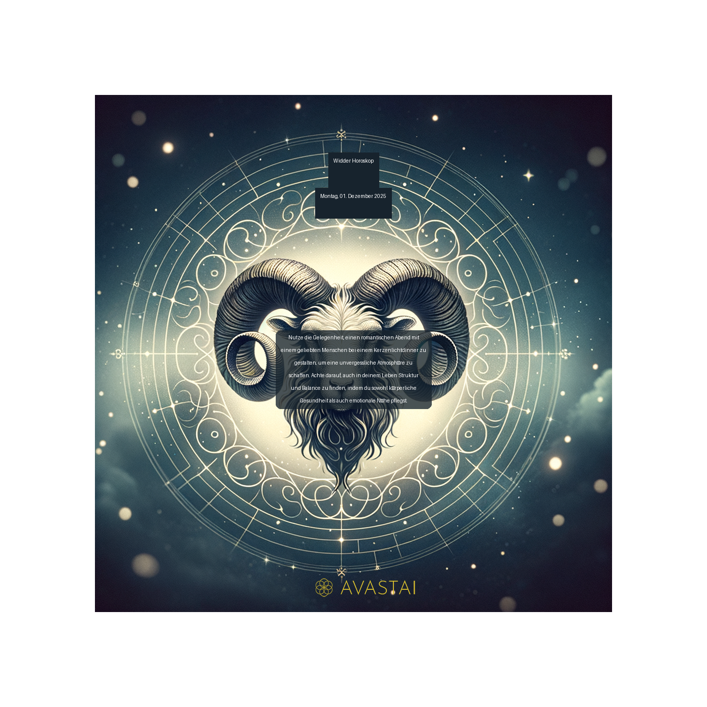 Widder Horoskop für den Montag, 01. Dezember 2025: episode artwork