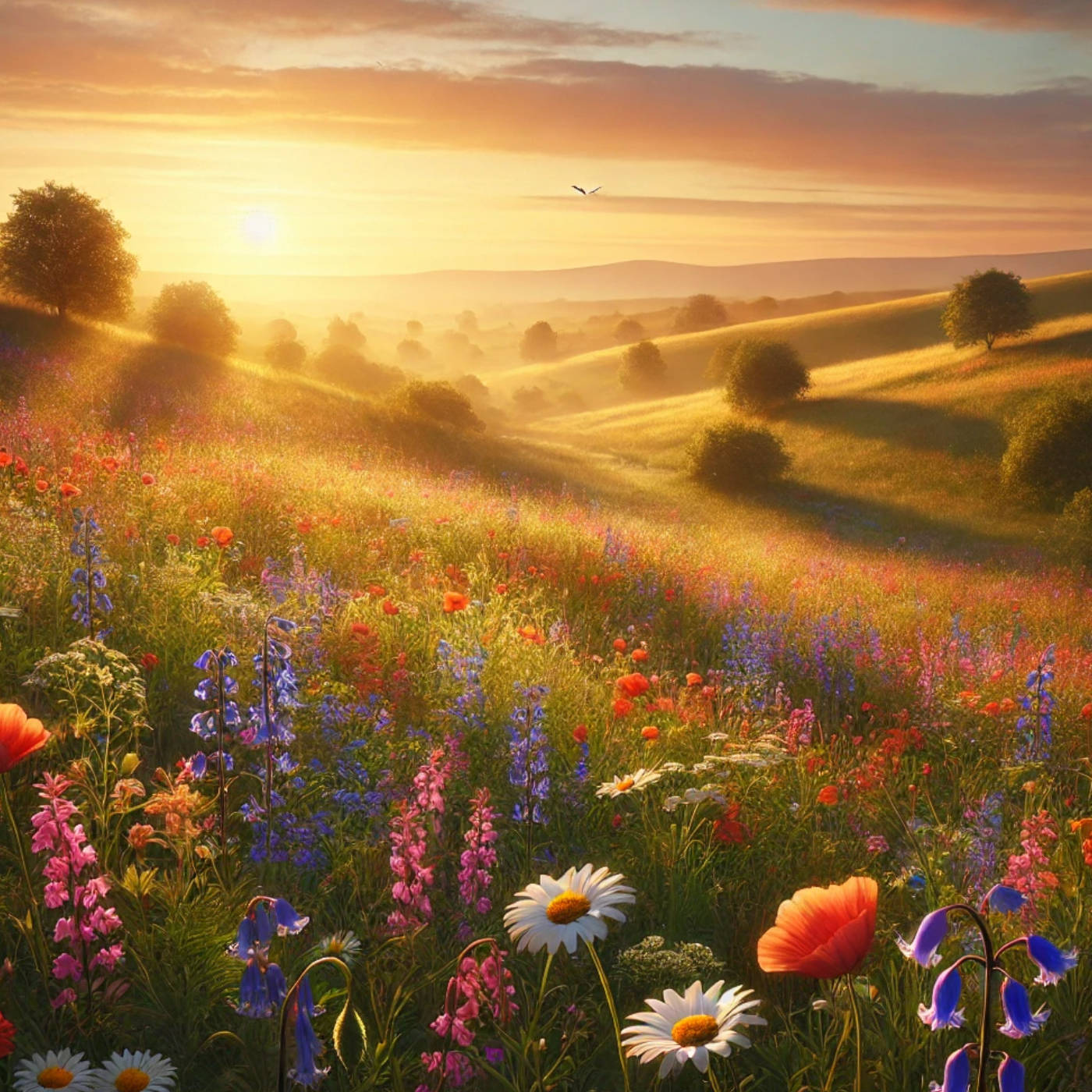 (ohne Musik) Mi, 15.04. Entspannt einschlafen - Frühlingswiese im Abendlicht