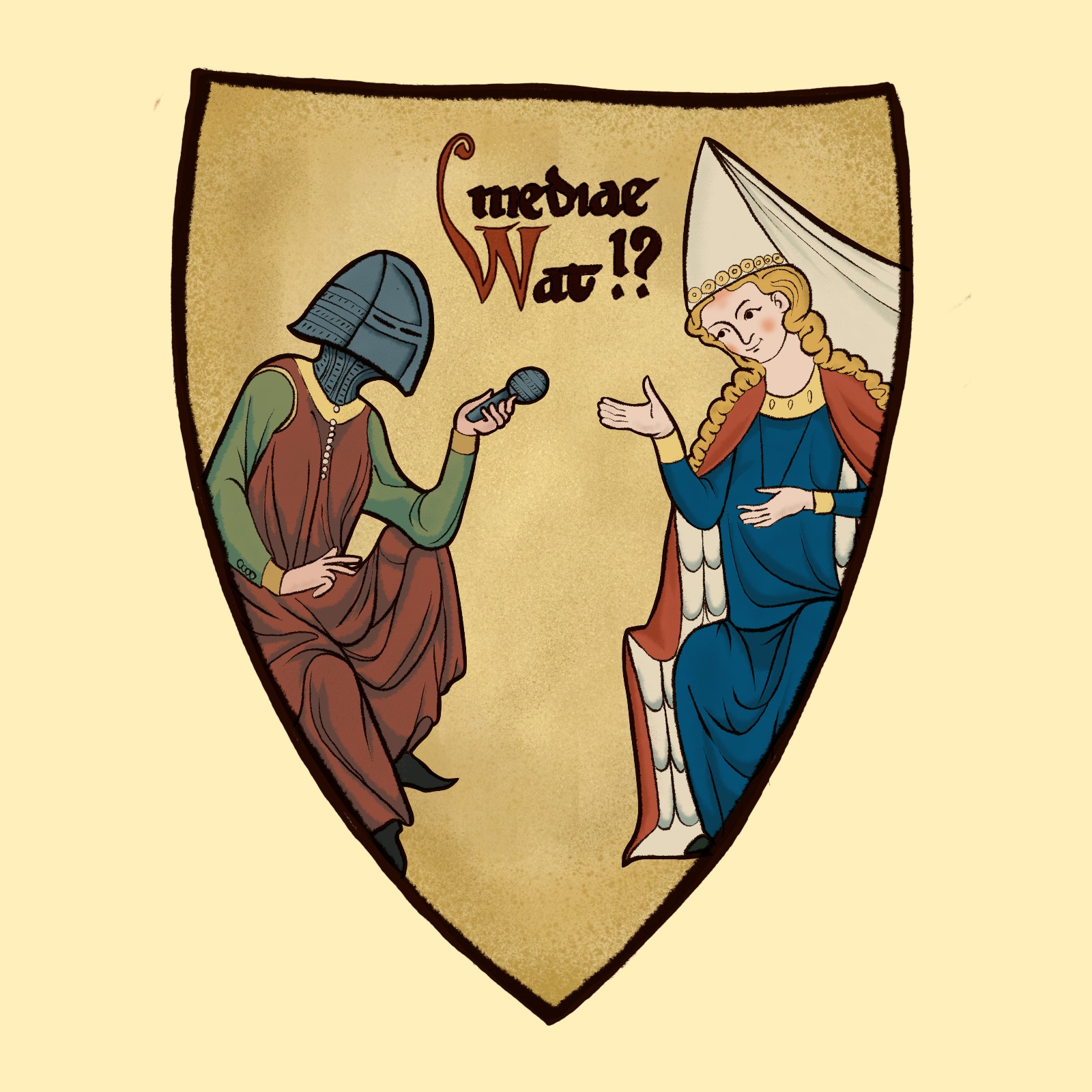 Pergament und Mikrofon